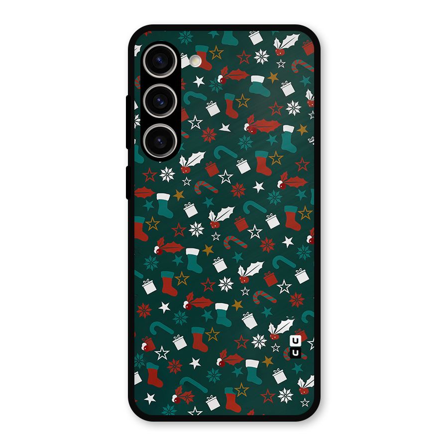 Christmas Pattern Design Metal Back Case for Galaxy S23 Plus