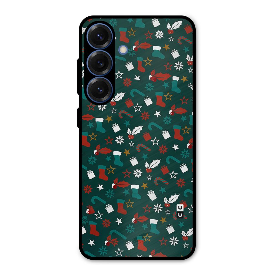 Christmas Pattern Design Metal Back Case for Galaxy S25