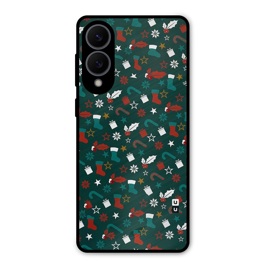 Christmas Pattern Design Metal Back Case for Galaxy S25 Edge
