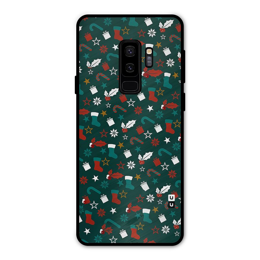Christmas Pattern Design Metal Back Case for Galaxy S9 Plus
