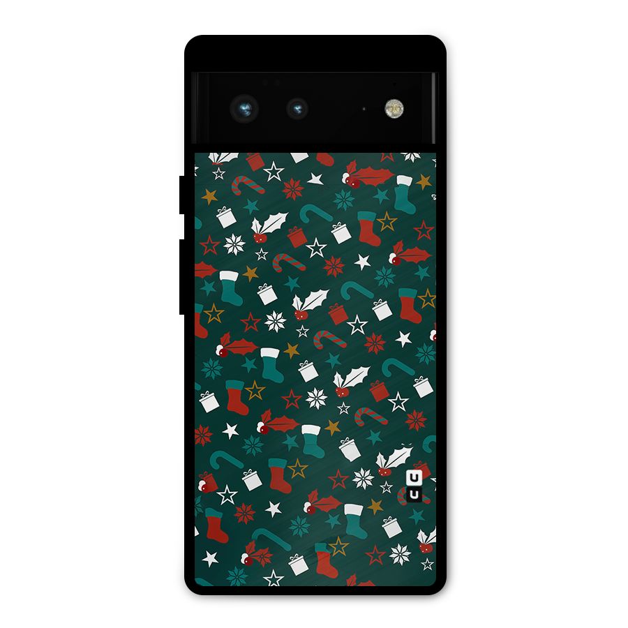 Christmas Pattern Design Metal Back Case for Google Pixel 6