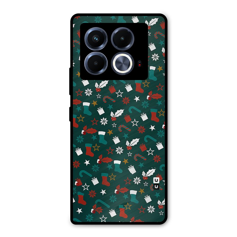 Christmas Pattern Design Metal Back Case for Infinix Note 40 5G