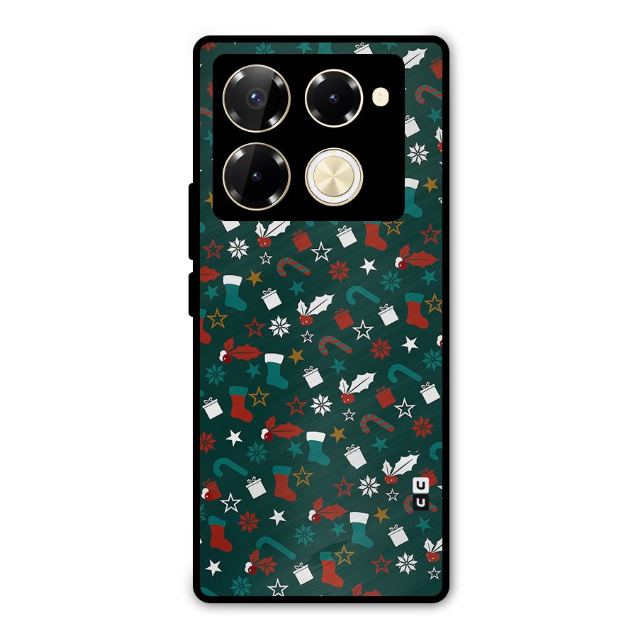 Christmas Pattern Design Metal Back Case for Infinix Note 40 Pro Plus