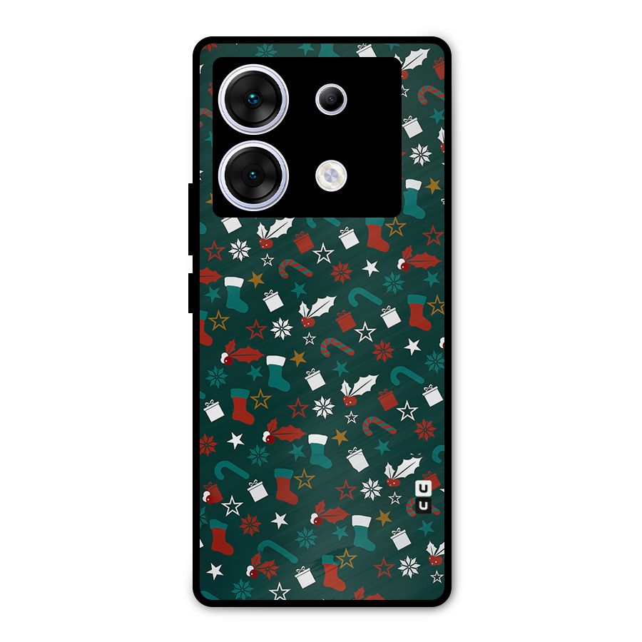 Christmas Pattern Design Metal Back Case for Infinix Zero 30 5G