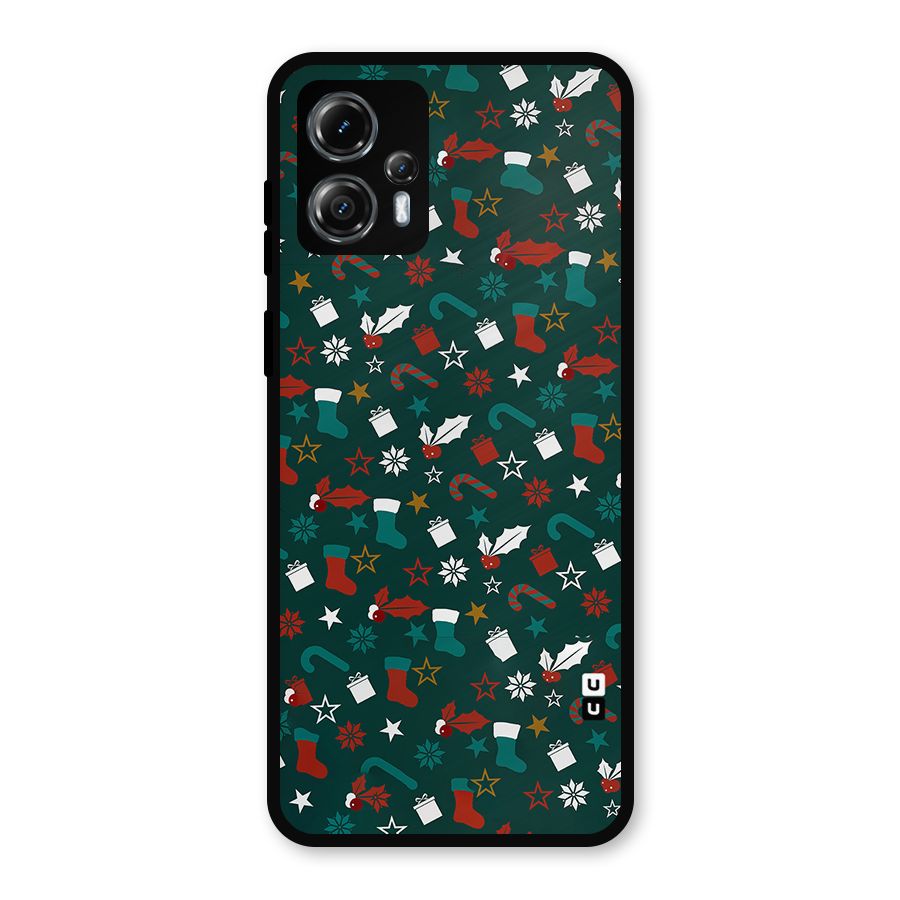 Christmas Pattern Design Metal Back Case for Moto G13