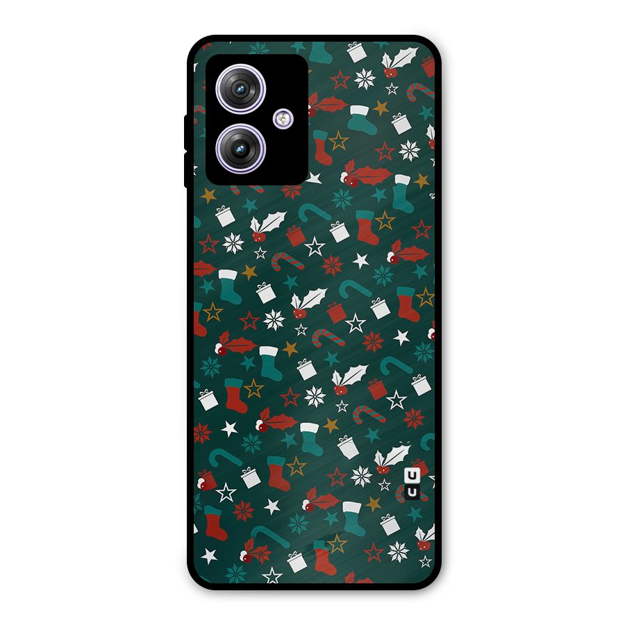 Christmas Pattern Design Metal Back Case for Moto G64