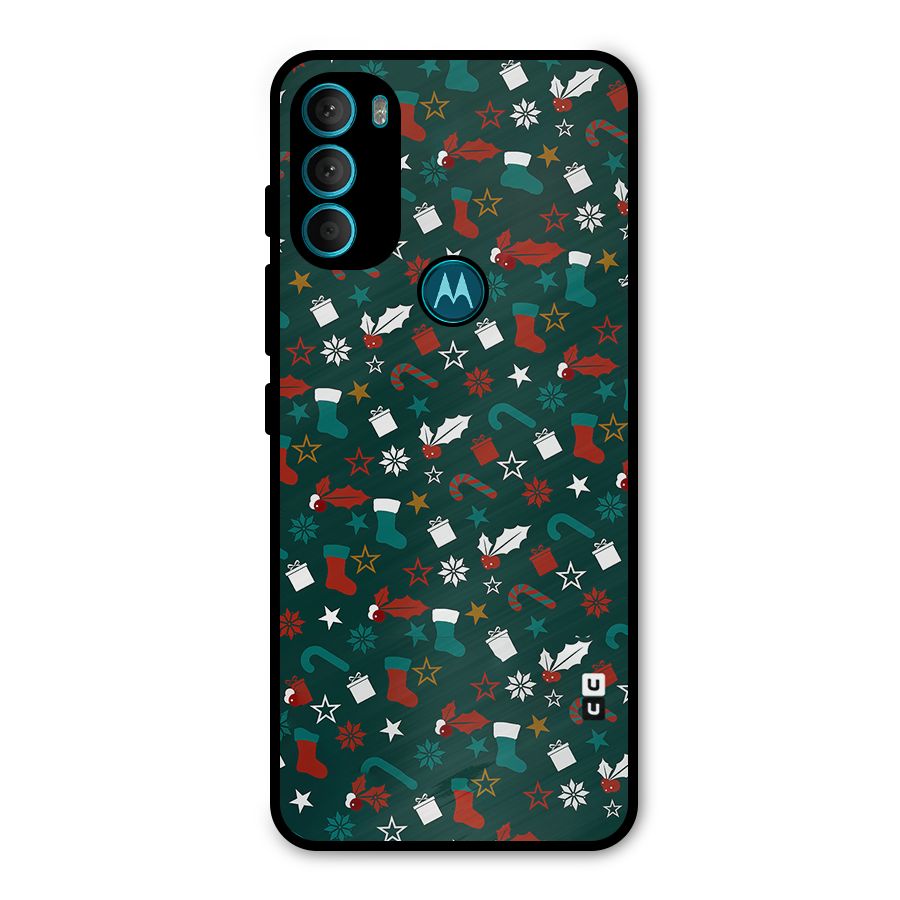 Christmas Pattern Design Metal Back Case for Moto G71 5G