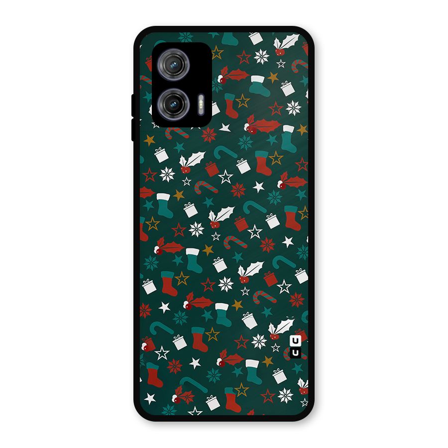 Christmas Pattern Design Metal Back Case for Moto G73