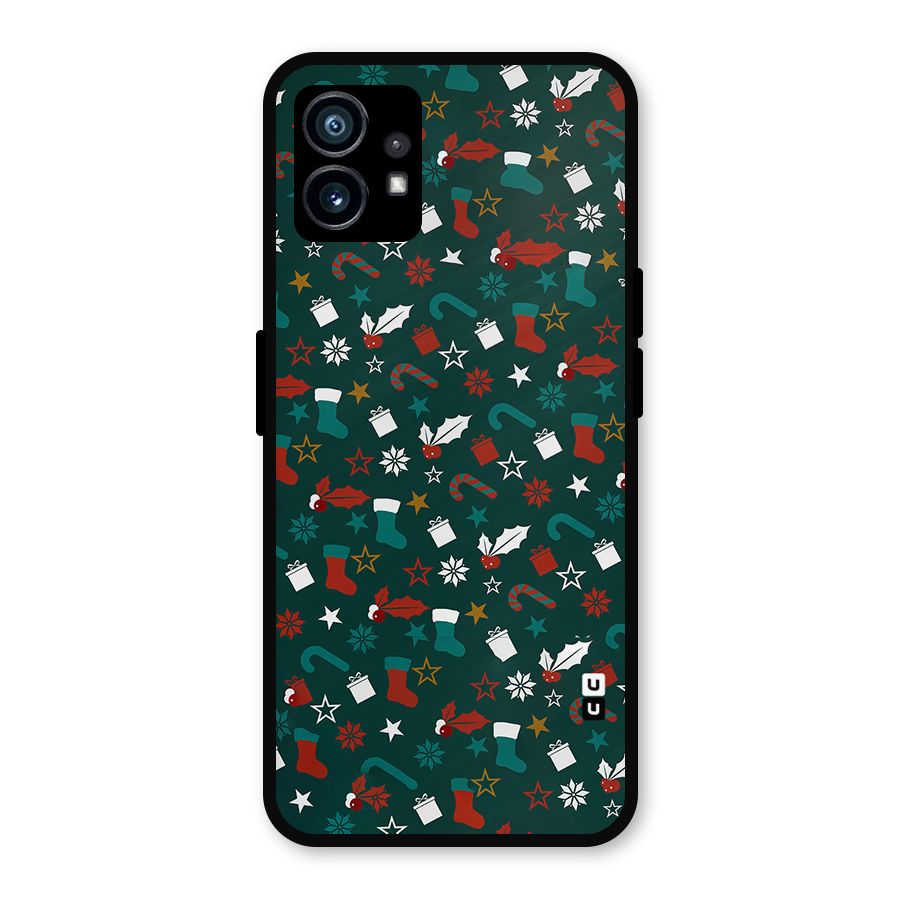 Christmas Pattern Design Metal Back Case for Nothing Phone 1