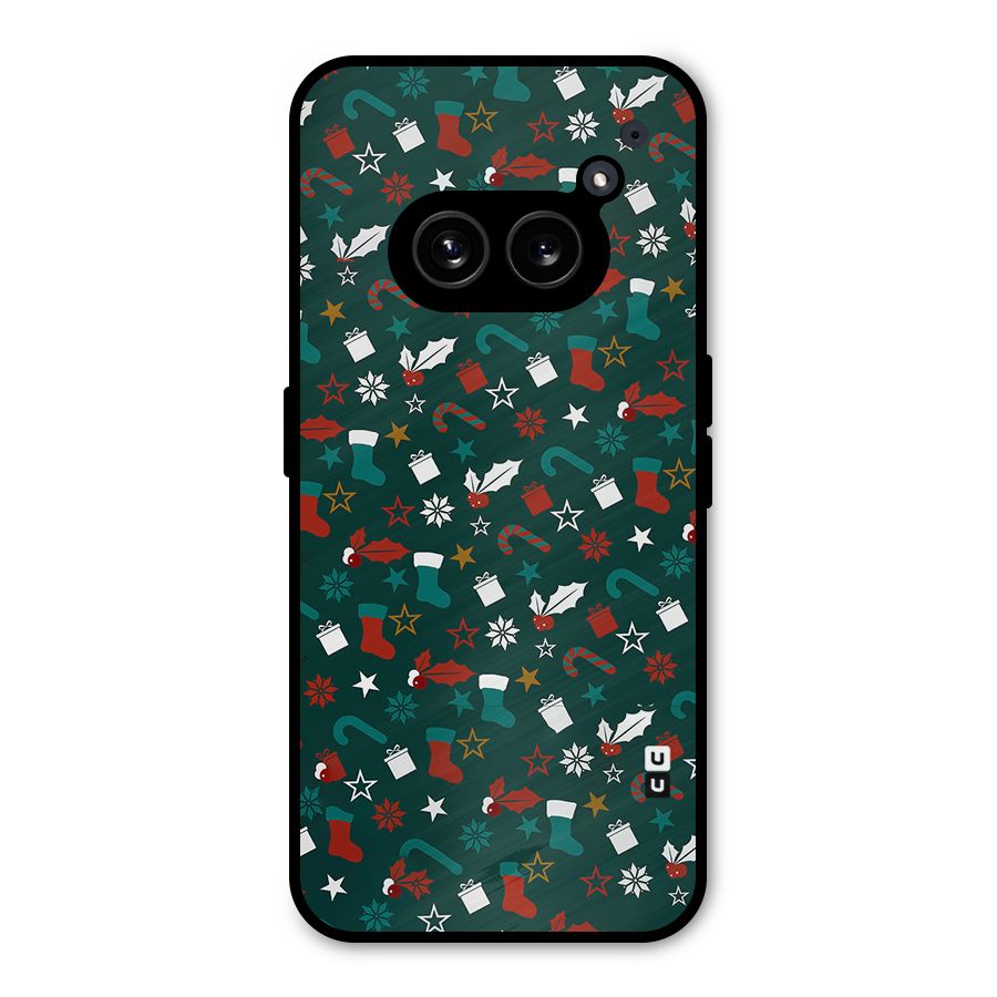 Christmas Pattern Design Metal Back Case for Nothing Phone 2a Plus