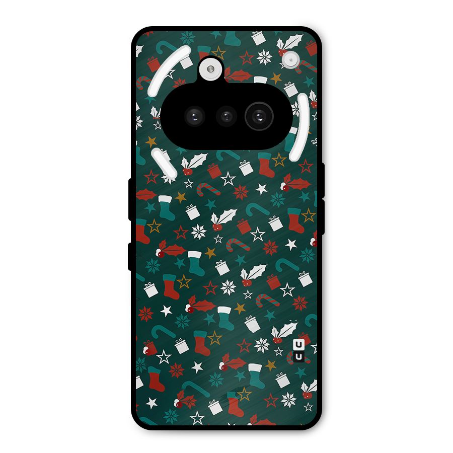 Christmas Pattern Design Metal Back Case for Nothing Phone 3a