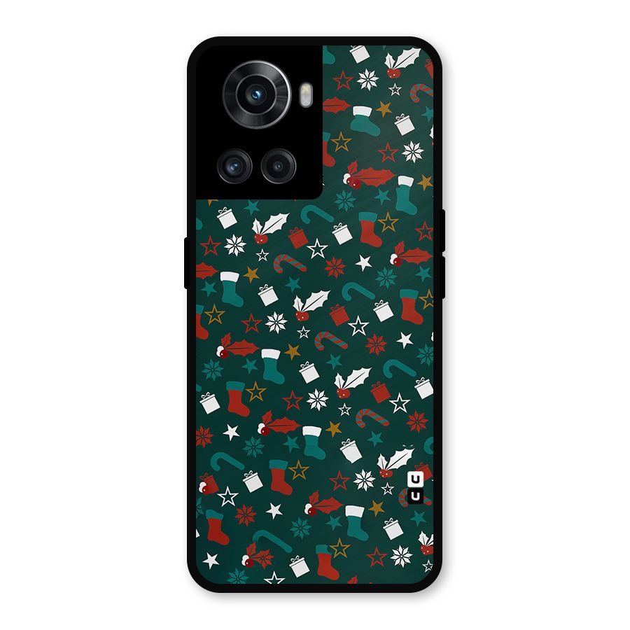 Christmas Pattern Design Metal Back Case for OnePlus 10R
