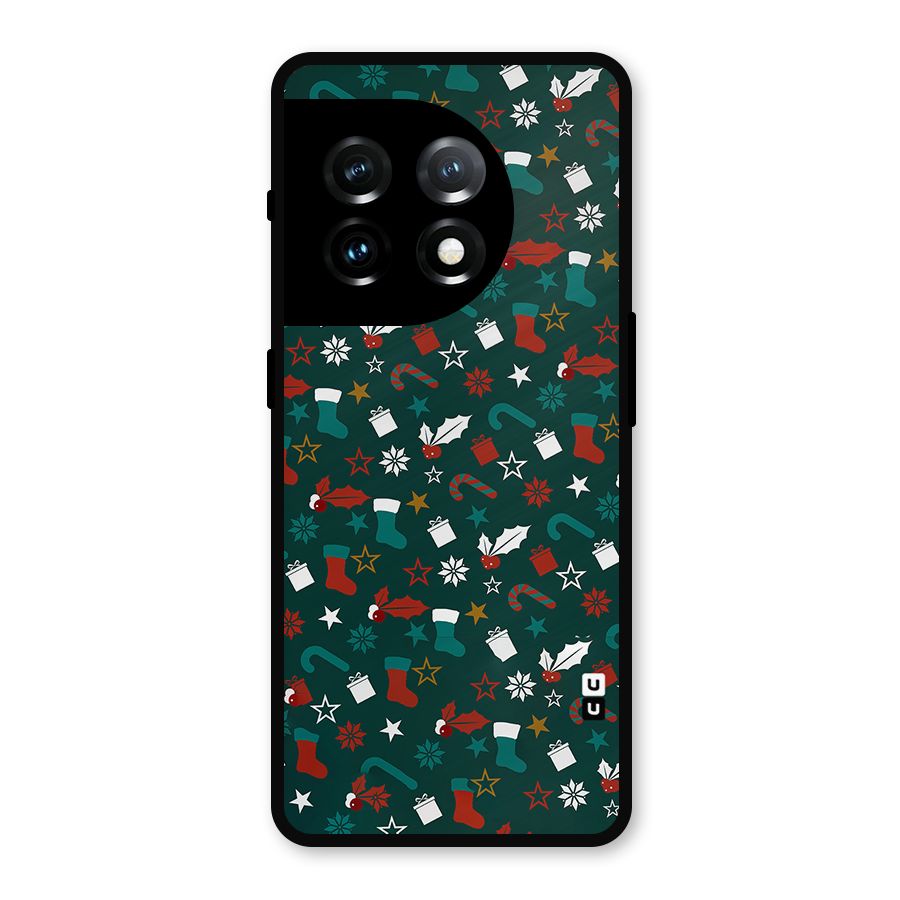 Christmas Pattern Design Metal Back Case for OnePlus 11