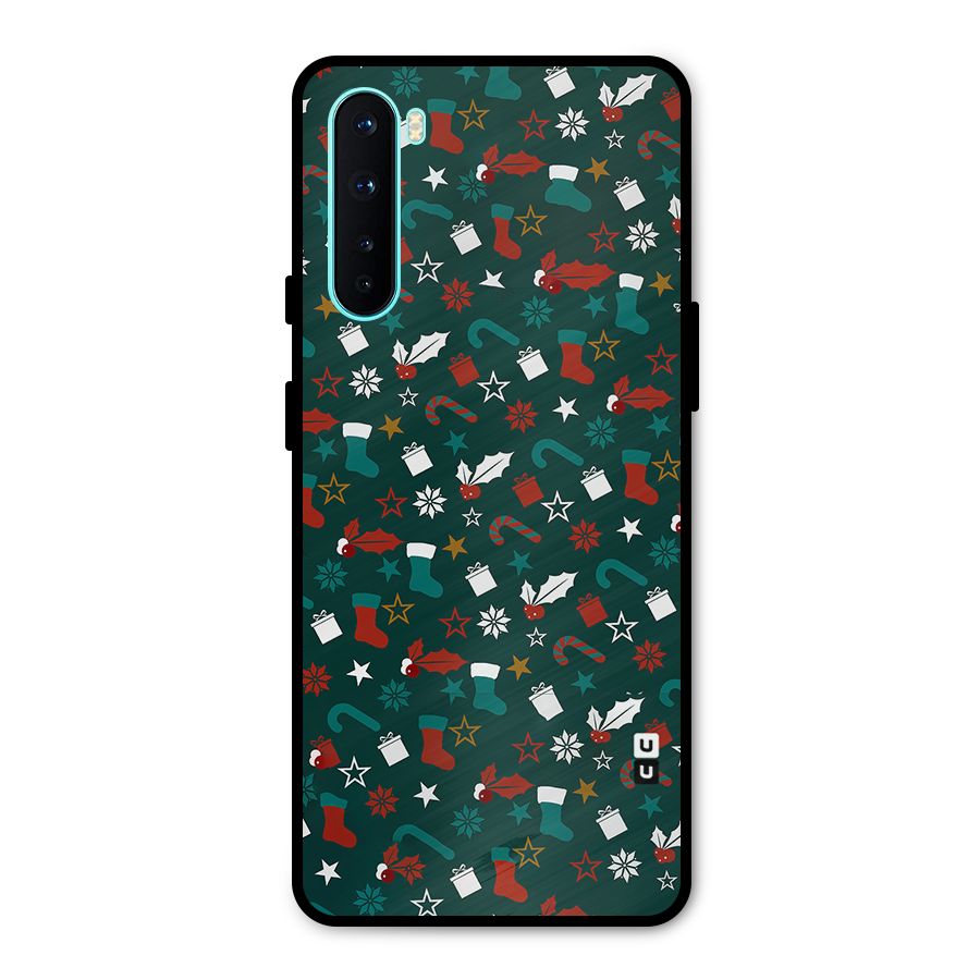 Christmas Pattern Design Metal Back Case for OnePlus Nord