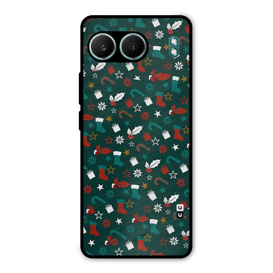 Christmas Pattern Design Metal Back Case for OnePlus Nord 4