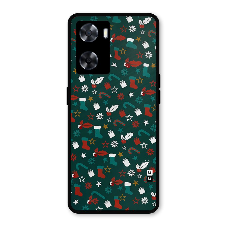 Christmas Pattern Design Metal Back Case for OnePlus Nord N20 SE