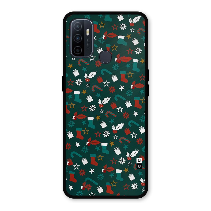 Christmas Pattern Design Metal Back Case for Oppo A53