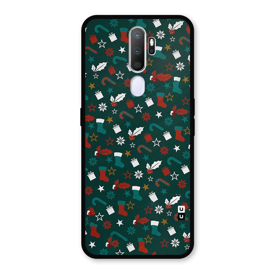 Christmas Pattern Design Metal Back Case for Oppo A9 (2020)