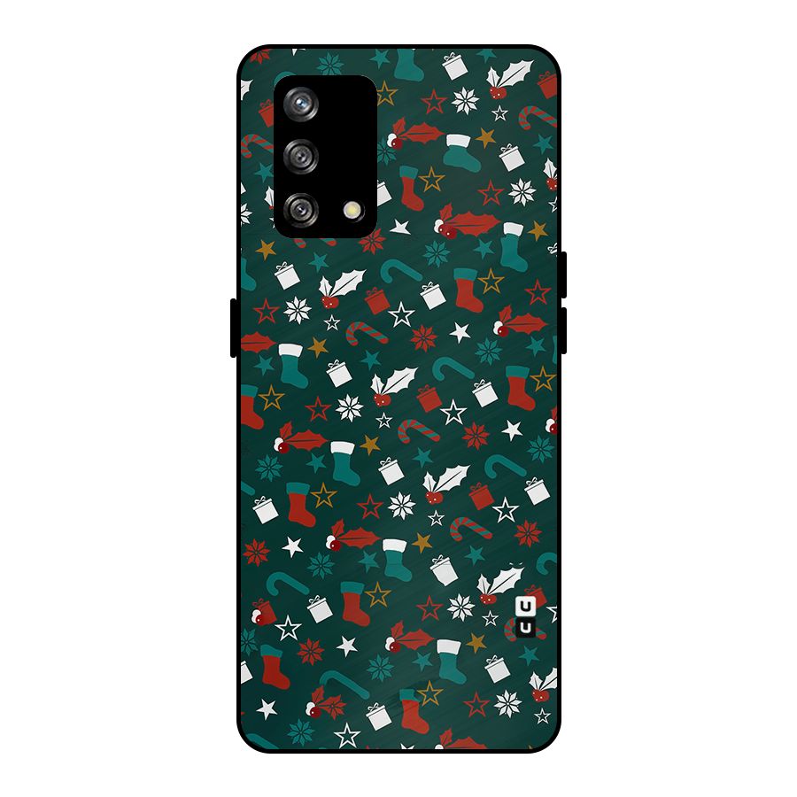 Christmas Pattern Design Metal Back Case for Oppo F19