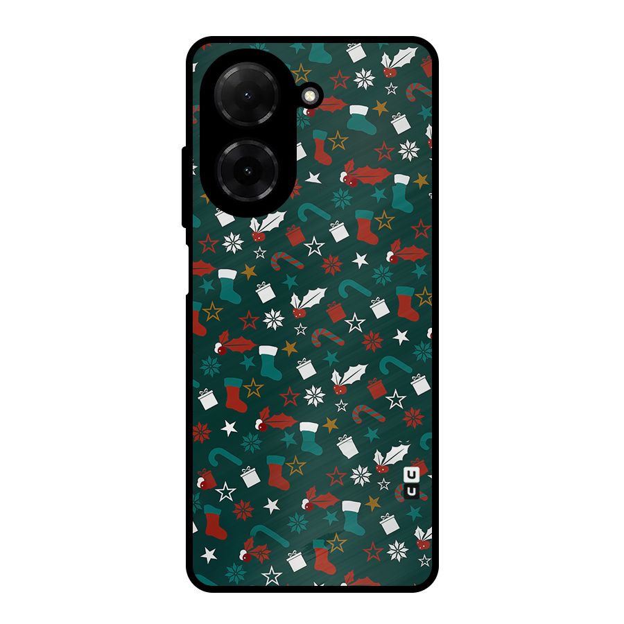 Christmas Pattern Design Metal Back Case for Poco C71