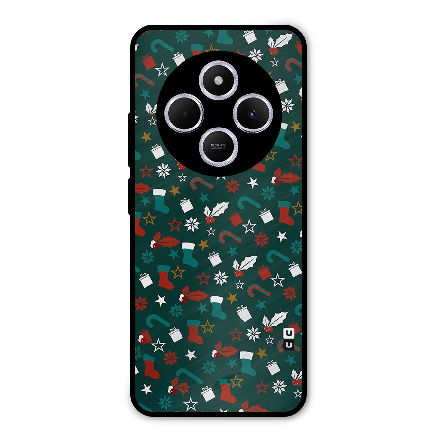 Christmas Pattern Design Metal Back Case for Poco C75 5G