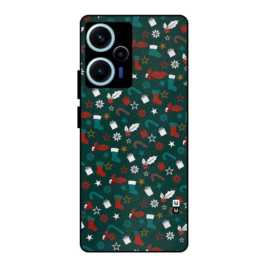 Christmas Pattern Design Metal Back Case for Poco F5