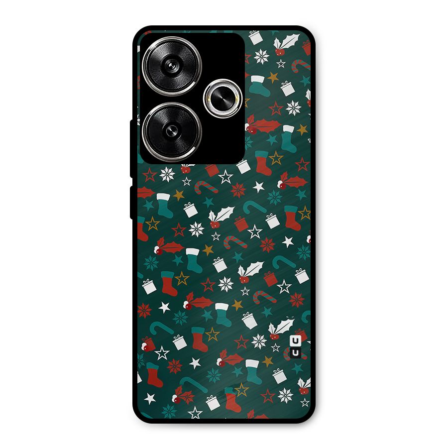 Christmas Pattern Design Metal Back Case for Poco F6