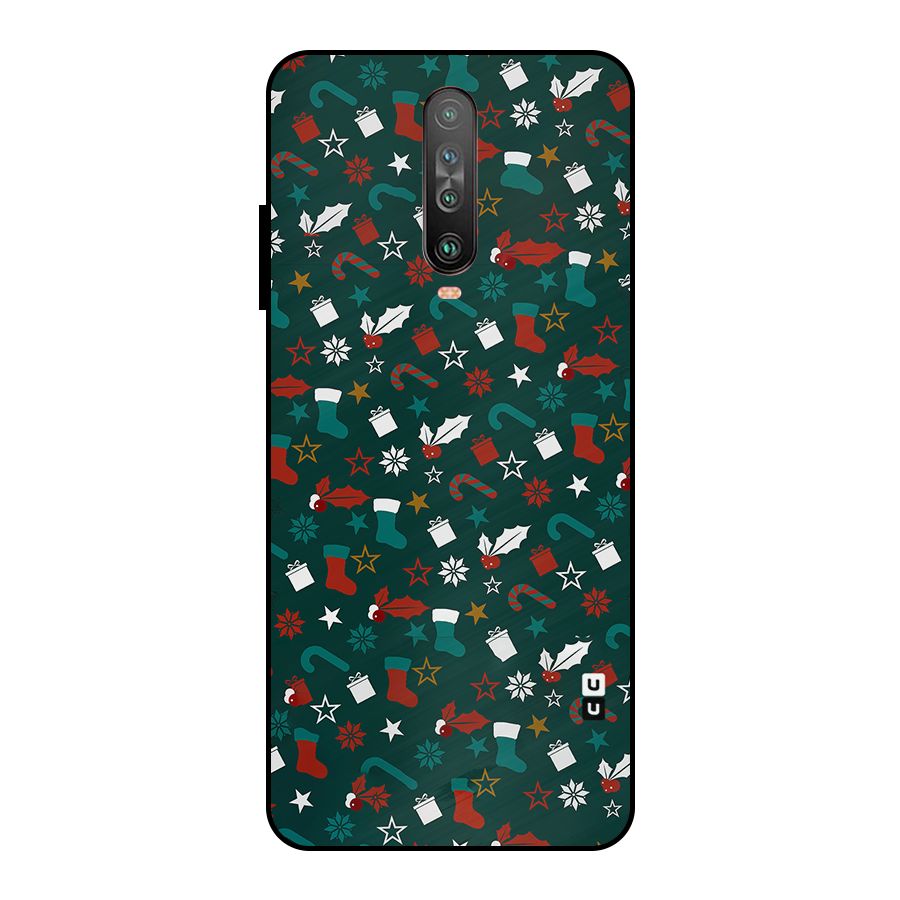 Christmas Pattern Design Metal Back Case for Poco X2