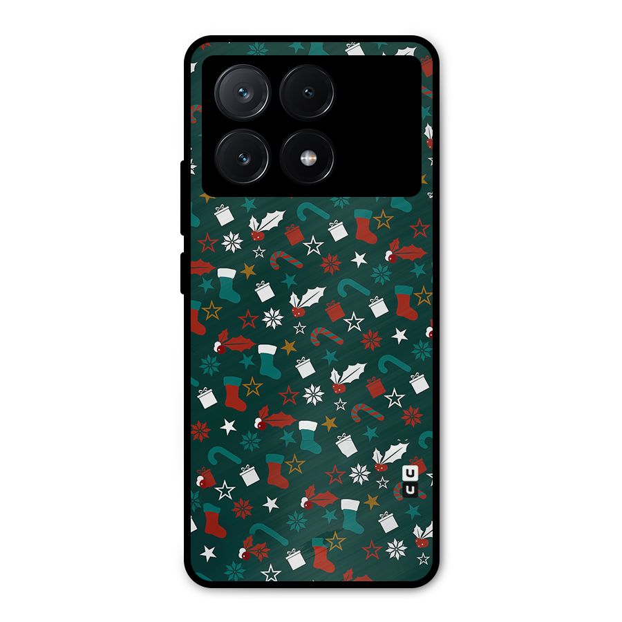 Christmas Pattern Design Metal Back Case for Poco X6 Pro