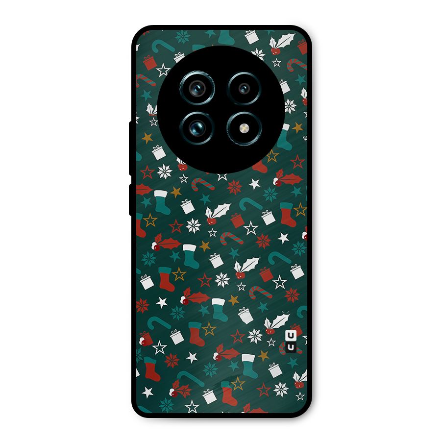 Christmas Pattern Design Metal Back Case for Realme 13 Pro Plus