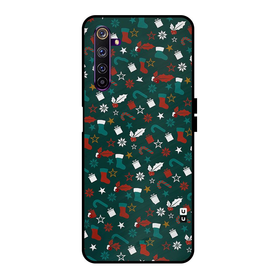 Christmas Pattern Design Metal Back Case for Realme 6 Pro