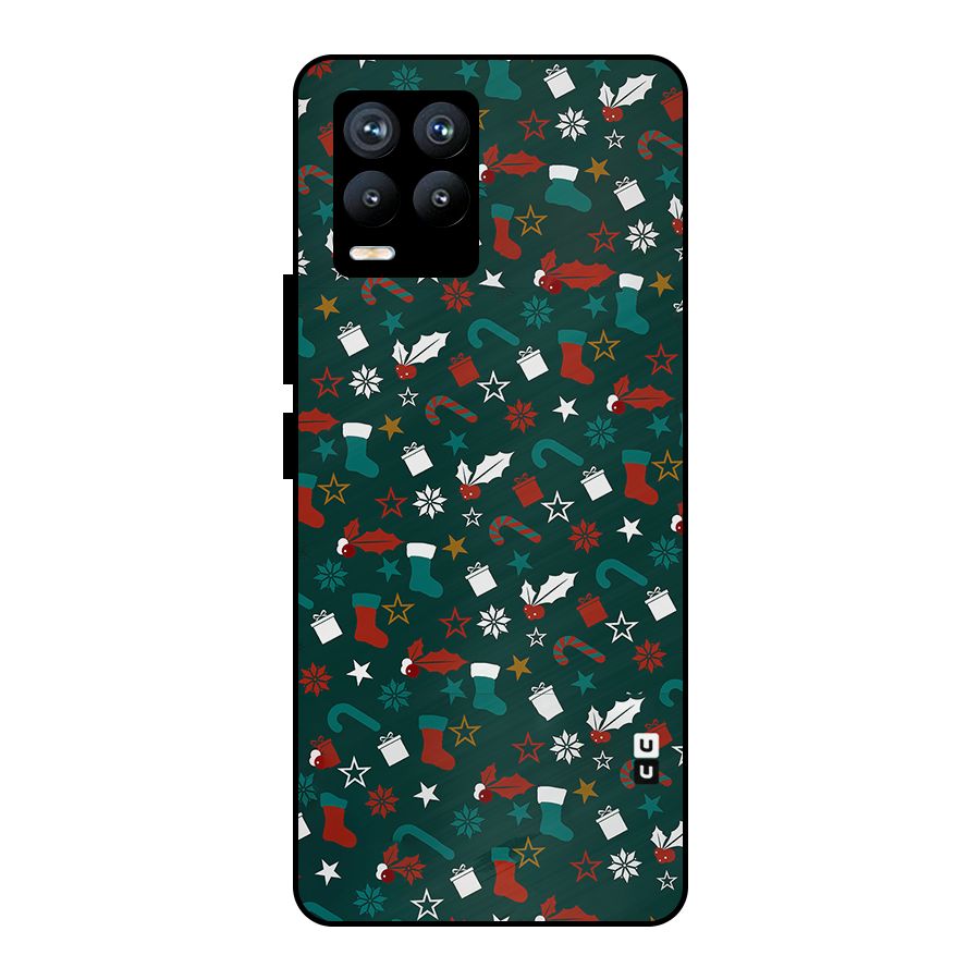 Christmas Pattern Design Metal Back Case for Realme 8 Pro
