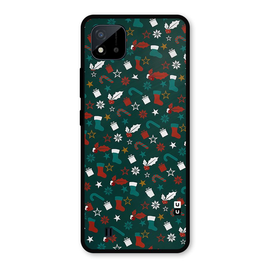 Christmas Pattern Design Metal Back Case for Realme C11 2021