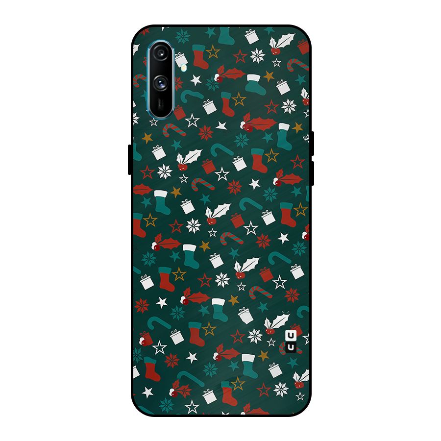 Christmas Pattern Design Metal Back Case for Realme C3