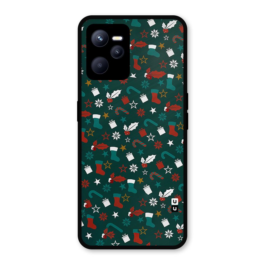 Christmas Pattern Design Metal Back Case for Realme C35