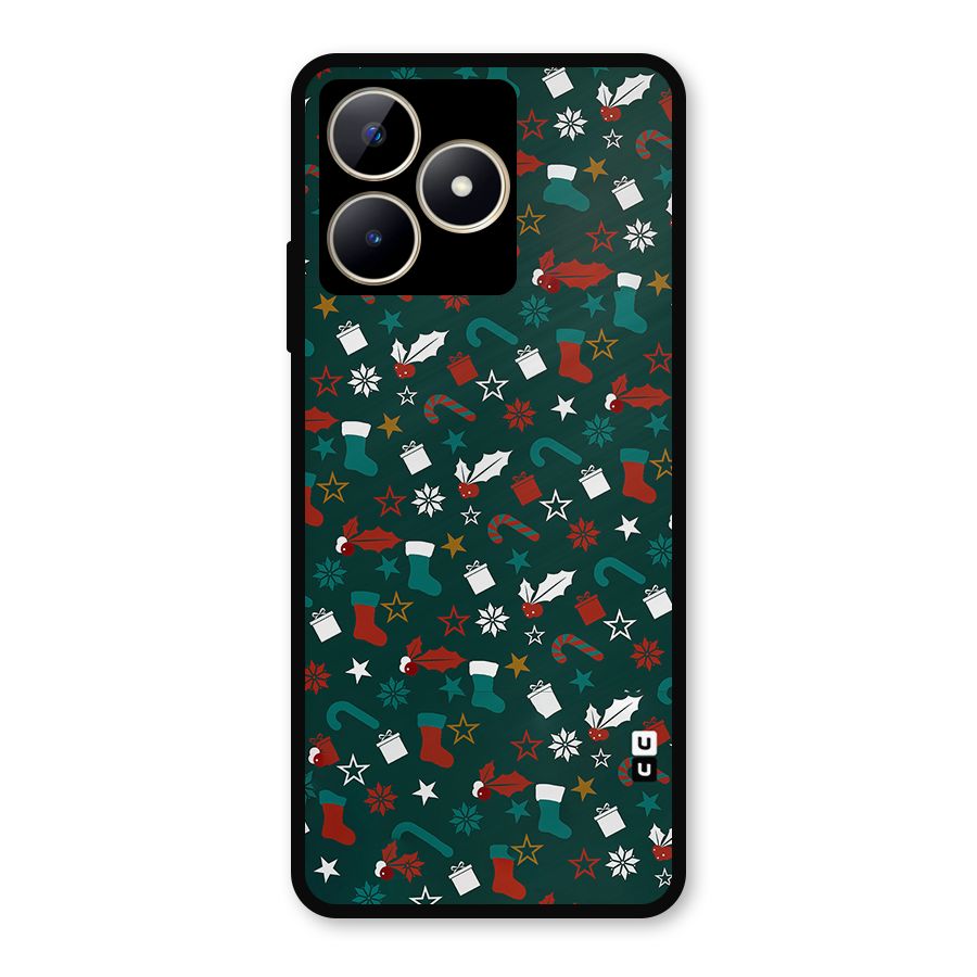 Christmas Pattern Design Metal Back Case for Realme C53