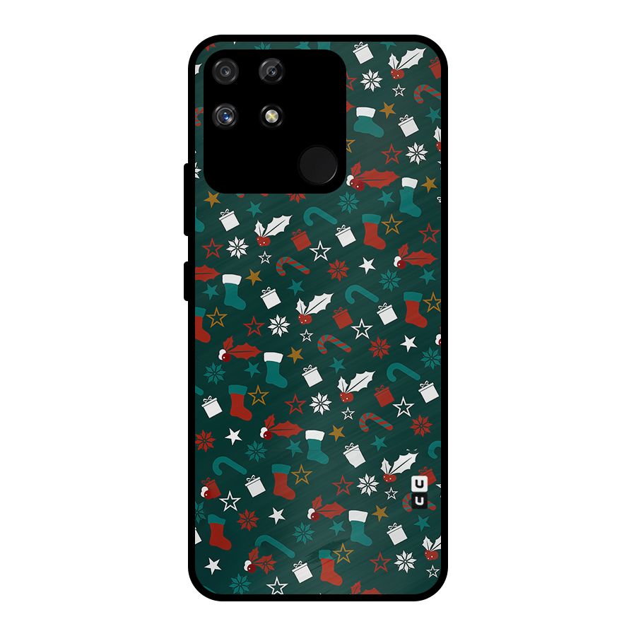 Christmas Pattern Design Metal Back Case for Realme Narzo 50A