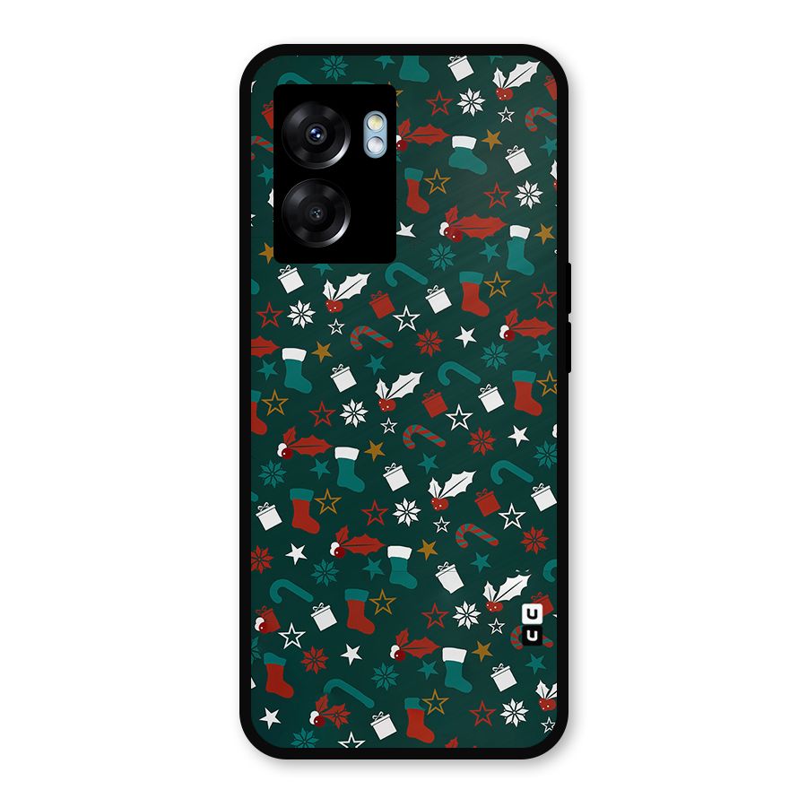 Christmas Pattern Design Metal Back Case for Realme Narzo 50 5G