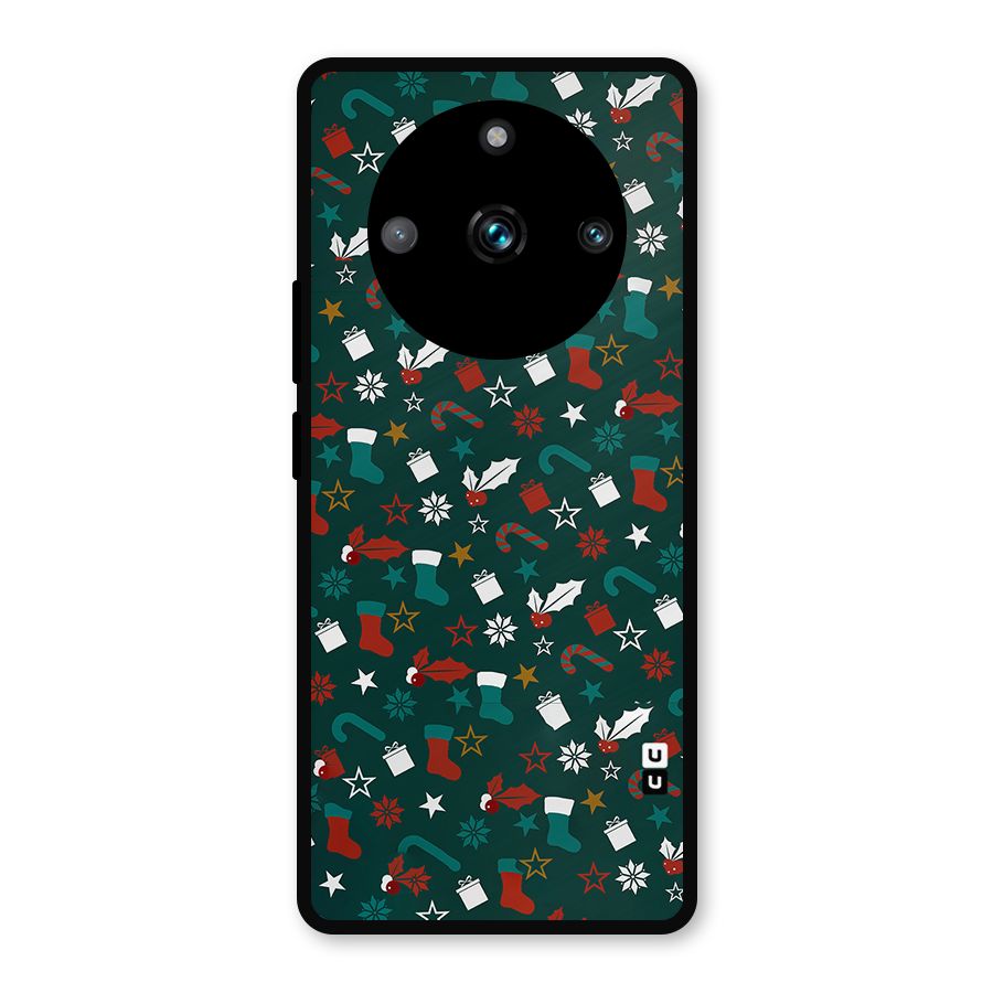 Christmas Pattern Design Metal Back Case for Realme Narzo 60 Pro