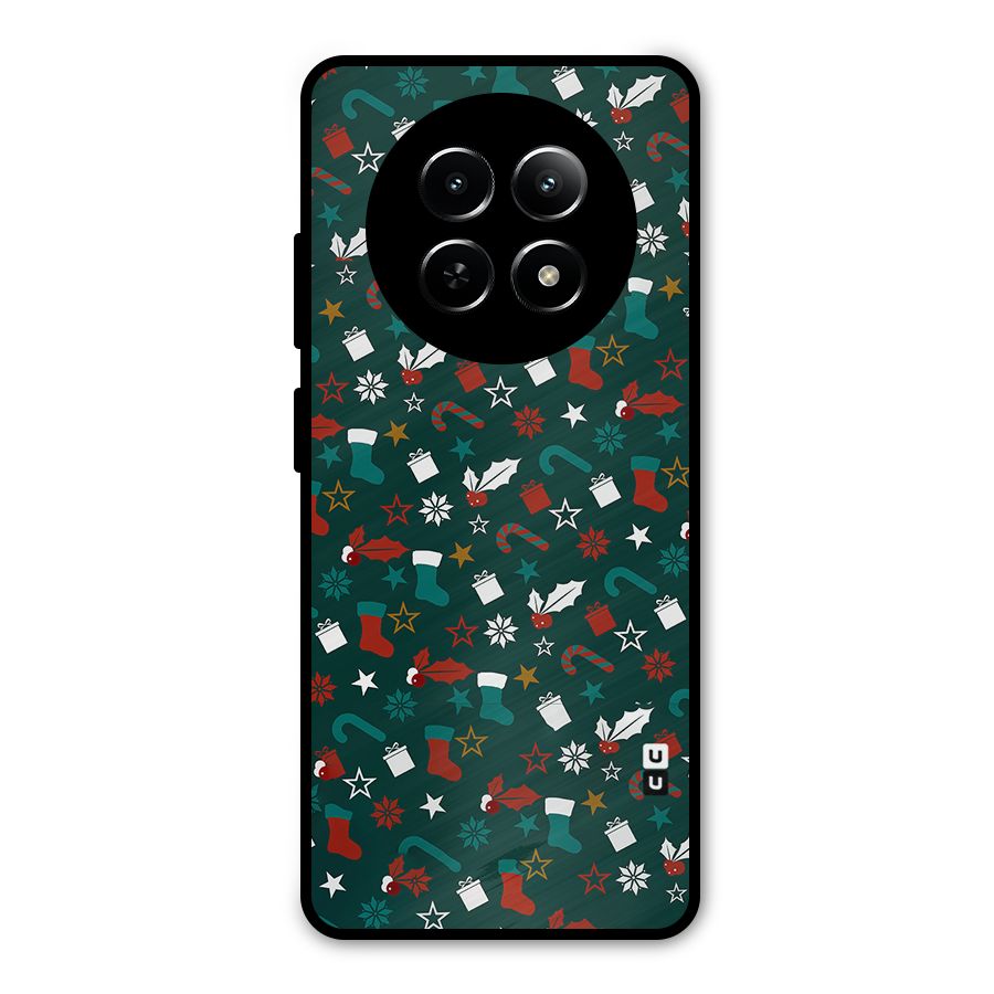 Christmas Pattern Design Metal Back Case for Realme Narzo N65