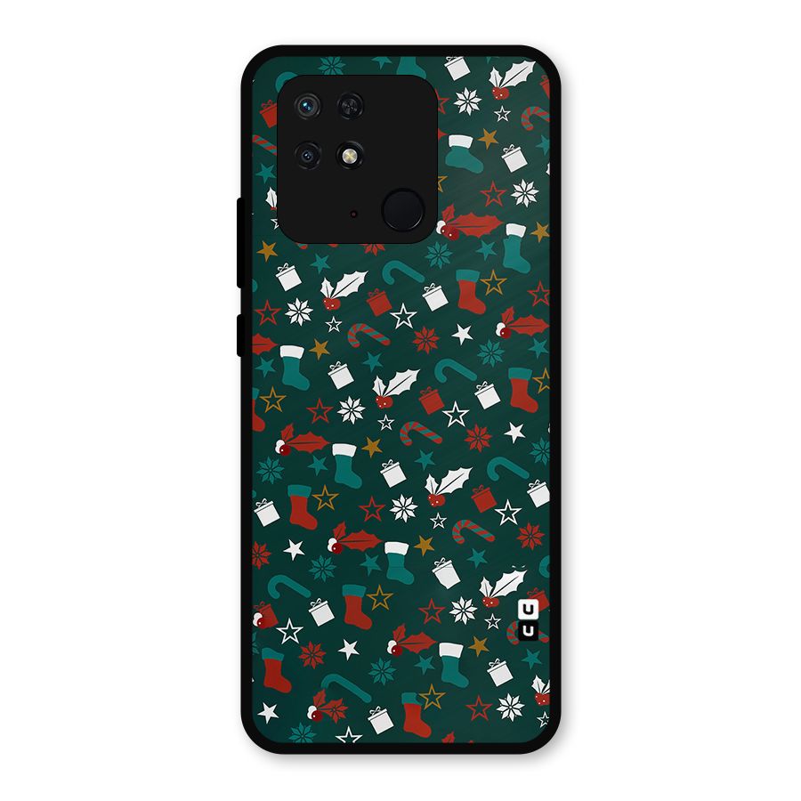 Christmas Pattern Design Metal Back Case for Redmi 10 Power