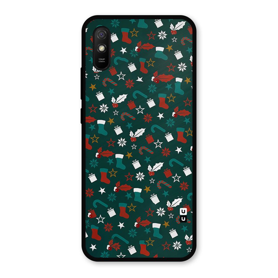 Christmas Pattern Design Metal Back Case for Redmi 9i