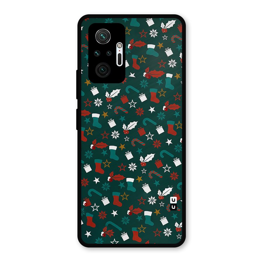 Christmas Pattern Design Metal Back Case for Redmi Note 10 Pro Max