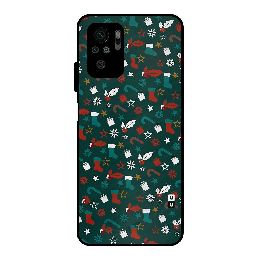 Christmas Pattern Design Metal Back Case for Redmi Note 11 SE