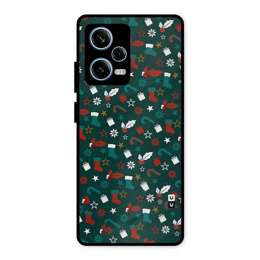 Christmas Pattern Design Metal Back Case for Redmi Note 12 Pro