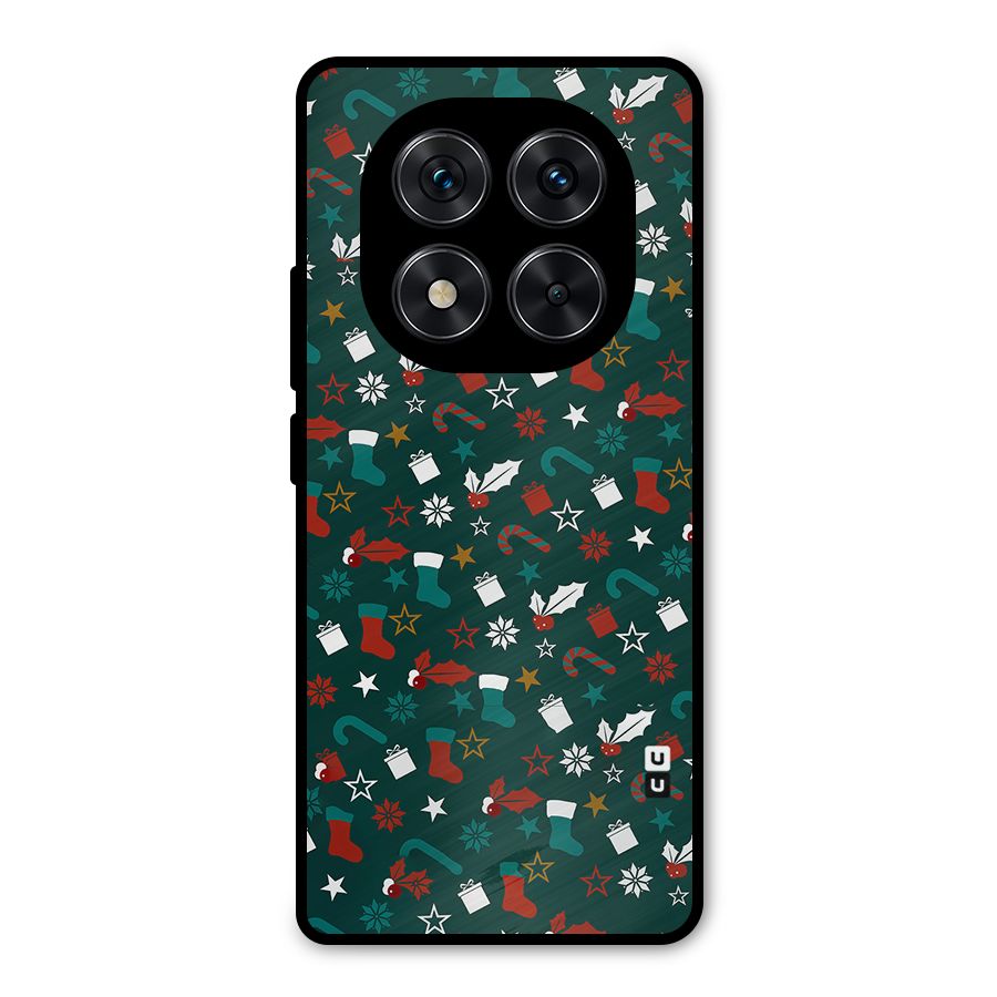 Christmas Pattern Design Metal Back Case for Redmi Note 14 Pro 5G