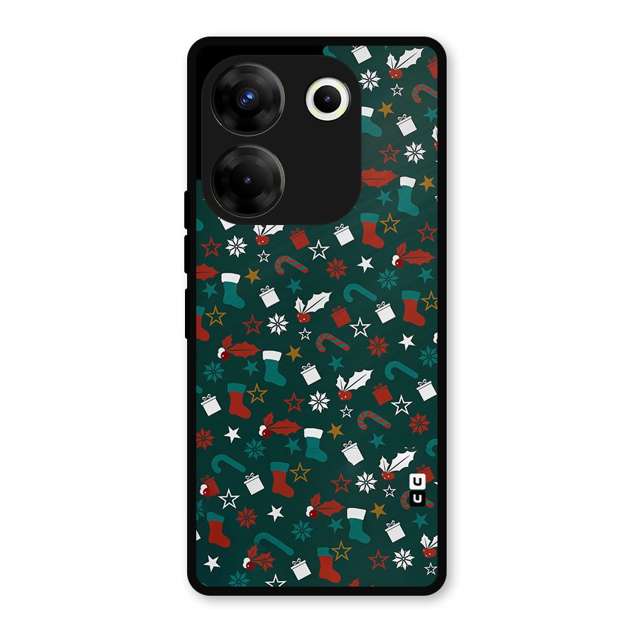 Christmas Pattern Design Metal Back Case for Tecno Camon 20
