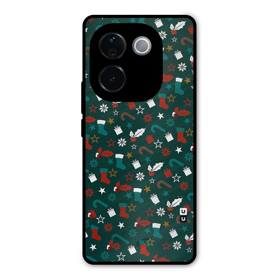 Christmas Pattern Design Metal Back Case for Vivo T3 Pro