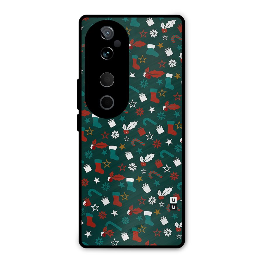 Christmas Pattern Design Metal Back Case for Vivo T3 Ultra