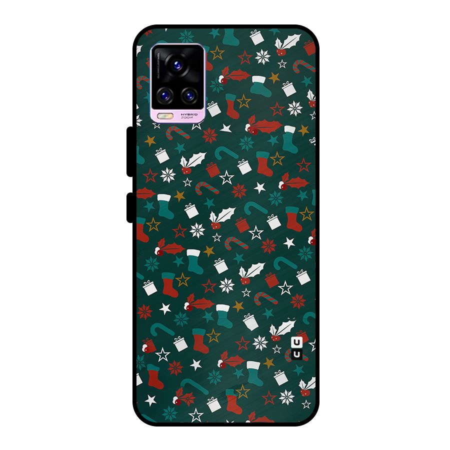 Christmas Pattern Design Metal Back Case for Vivo V20 Pro